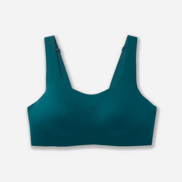 Brooks Dare Scoopback Australia - Women's Running Bra - Deep Sea Blue/Lime/DarkCyan (470536-UEJ)